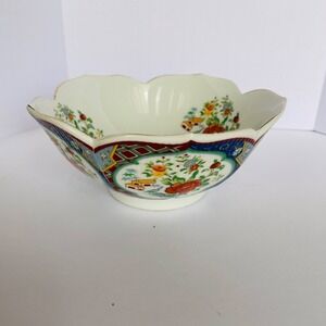 Vintage MYAKO IMARI Ware UCGC‎ Japan Lotus Bowl – Scalloped Edge - Beautiful!